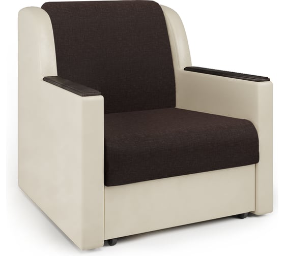 Изображение товара Кресло-кровать Шарм Аккорд Д 80 рогожка шоколад и экокожа беж 170522029