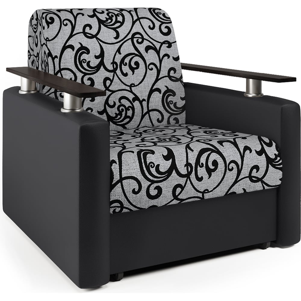 Изображение товара Кресло-кровать Шарм 80 экокожа черная современная мебель для гостиной