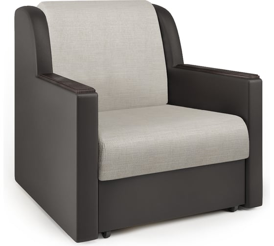 Изображение товара Кресло-кровать Шарм Аккорд Д экокожа шоколад и шенилл беж 33070653