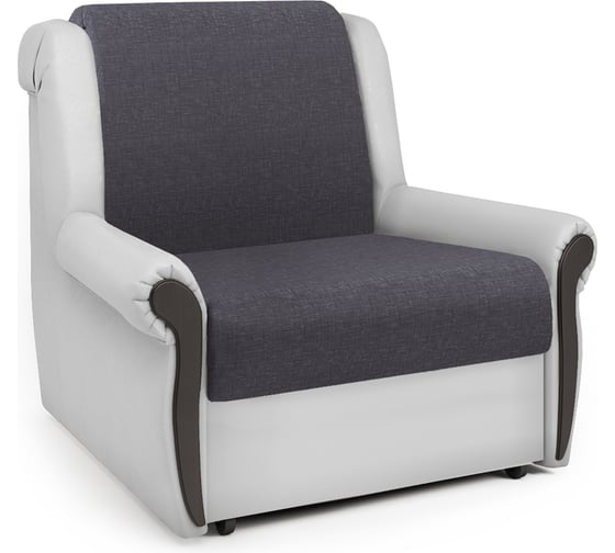 Изображение товара Кресло-кровать Шарм Аккорд М 80 серая рогожка и экокожа белая 170522091
