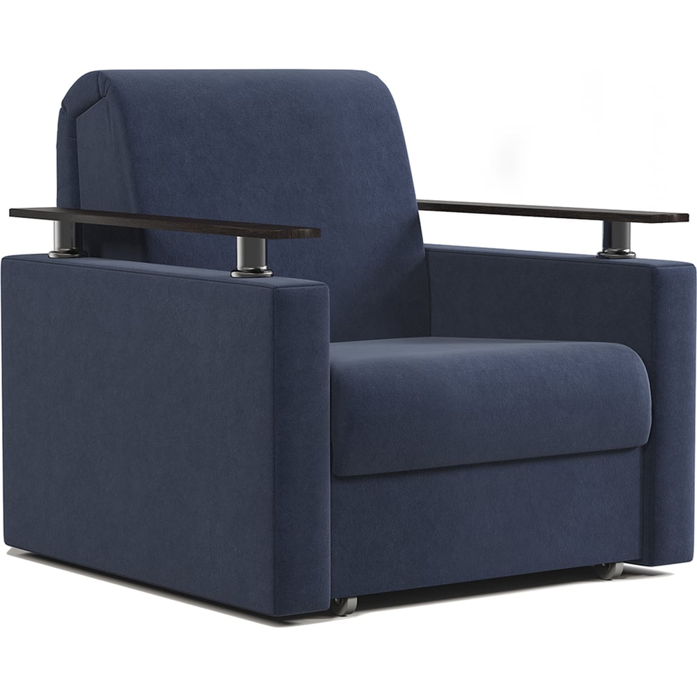 Изображение товара Кресло-кровать Шарм 90 велюр Ультра миднайт современный стиль комфортное спальное место