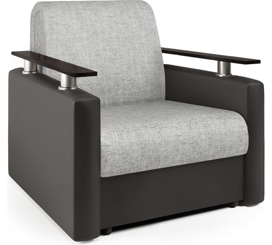 Изображение товара Кресло-кровать Шарм 70 экокожа шоколад и серый шенилл 170522295