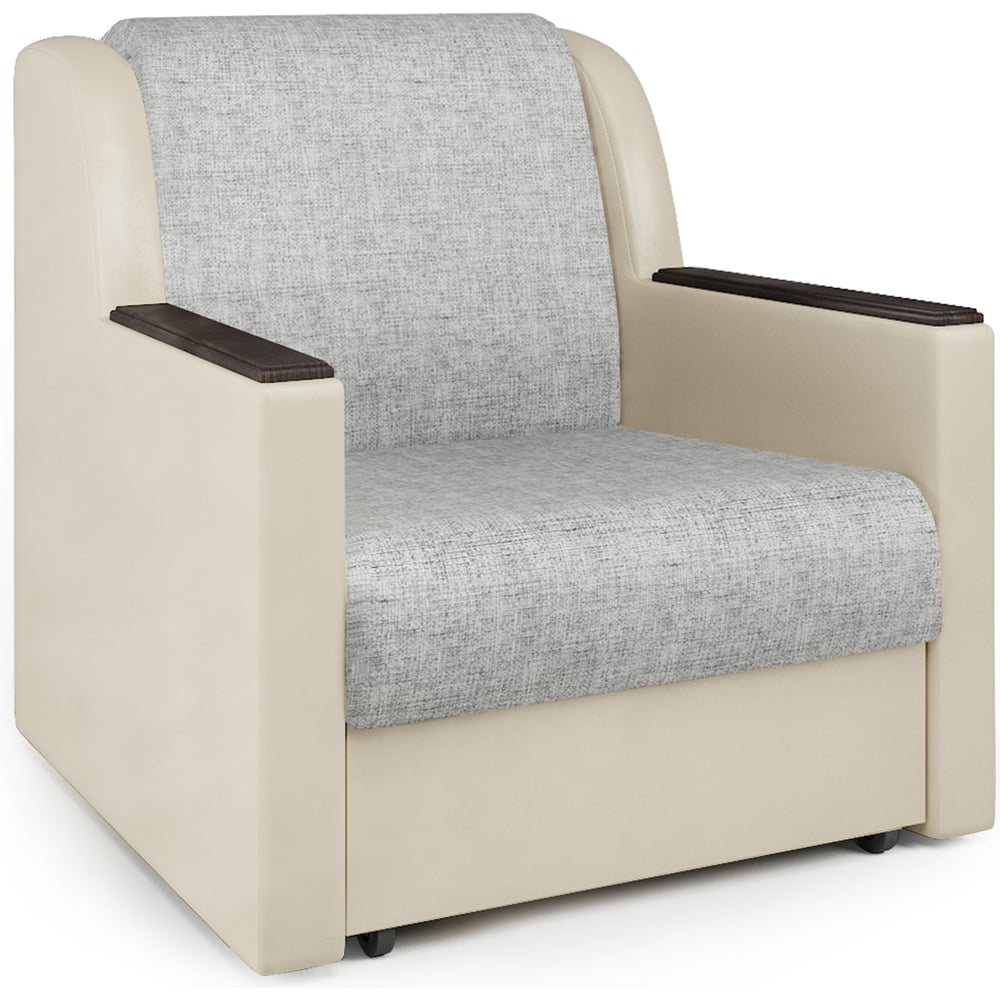 Изображение товара Кресло-кровать Шарм Аккорд Д 60 из экокожи и шенилла, размеры 800х1100 мм