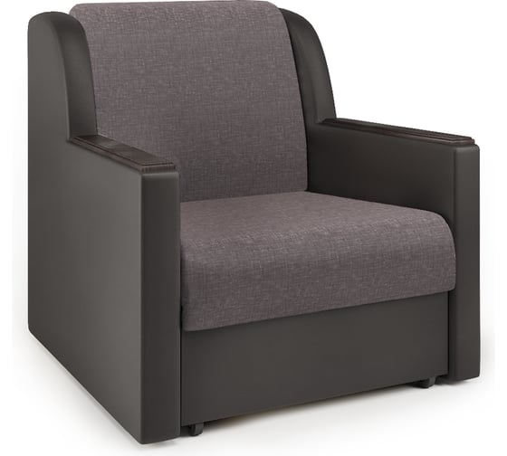 Изображение товара Кресло-кровать Шарм Аккорд Д 90 рогожка латте и экокожа шоколад 170522048