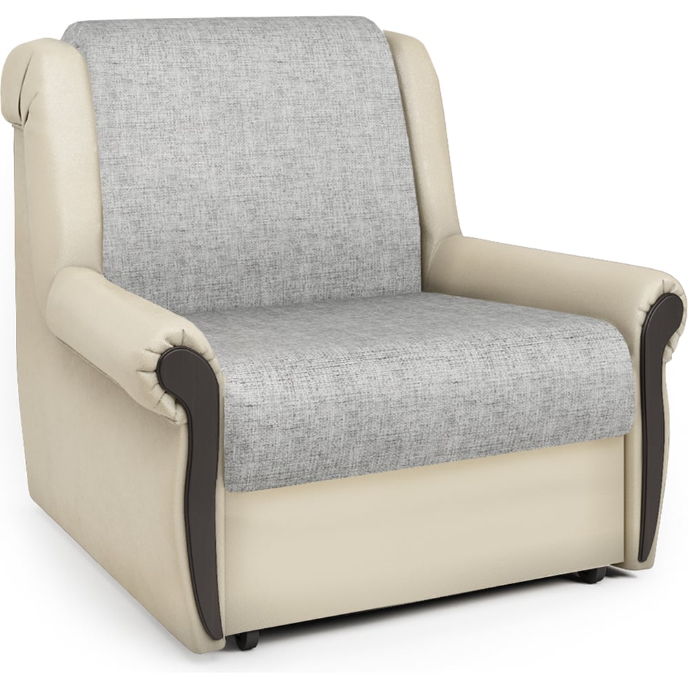 Изображение товара Кресло-кровать Шарм Аккорд М 60 из экокожи и шенилла, с механизмом аккордеон