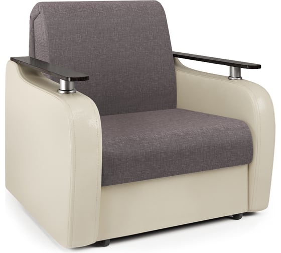 Изображение товара Кресло-кровать Шарм Гранд Д рогожка латте и экокожа беж 33070731