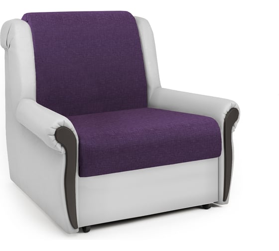 Изображение товара Кресло-кровать Шарм Аккорд М 60 фиолетовая рогожка и экокожа белая 170522072