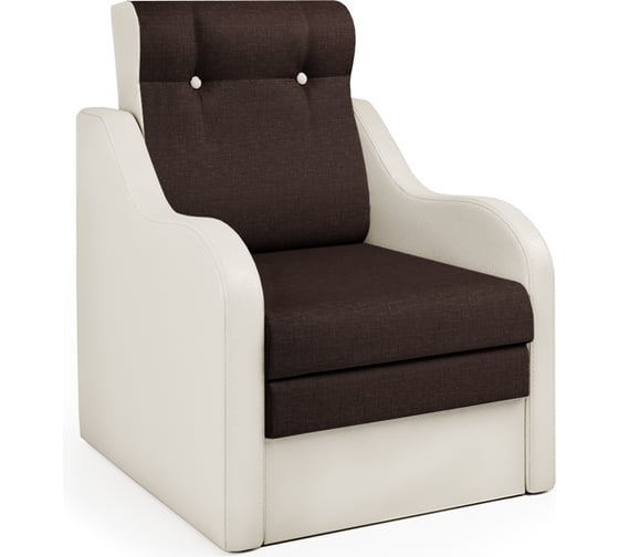 Изображение товара Кресло-кровать Шарм Классика В экокожа беж и рогожка 3103033