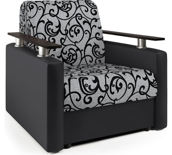 Изображение товара Кресло-кровать Шарм 70 экокожа черная и узоры 170522293