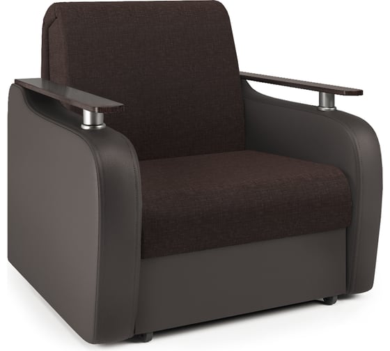 Изображение товара Кресло-кровать Шарм Гранд Д рогожка шоколад и экокожа шоколад 33070734