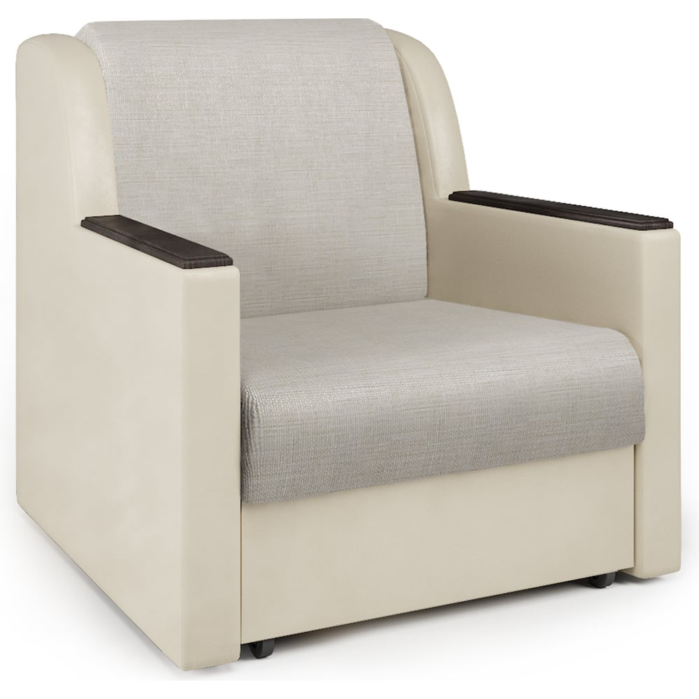 Изображение товара Кресло-кровать Шарм Аккорд Д 60 экокожа шенилл беж современная