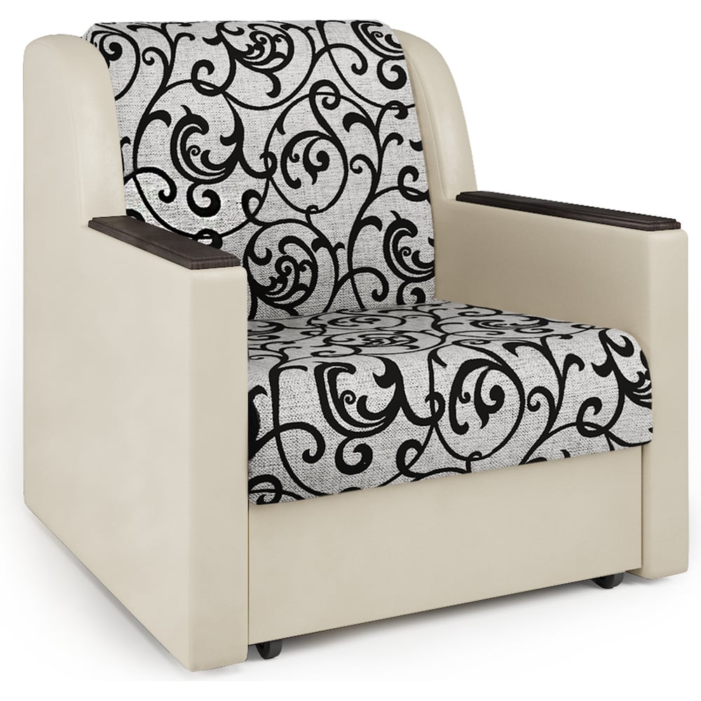 Изображение товара Кресло-кровать Шарм Аккорд Д 80 из экокожи с узорами и ящиком для белья