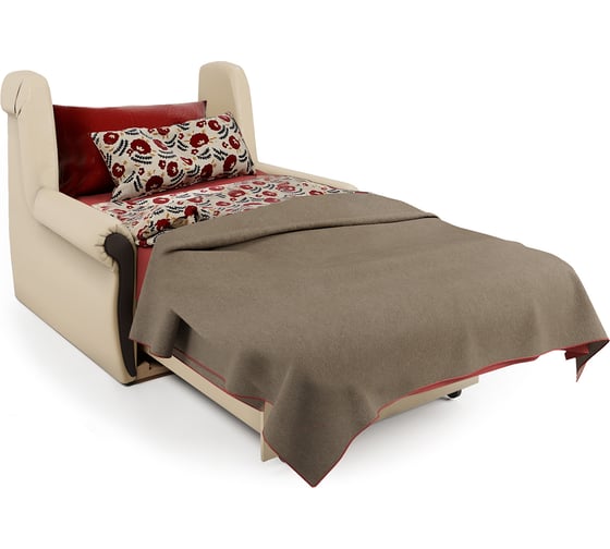 Изображение товара Кресло-кровать Шарм Аккорд М 90 Корфу коричневый и экокожа беж 170522105