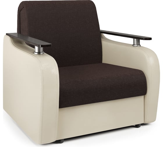 Изображение товара Кресло-кровать Шарм Гранд Д 70 рогожка шоколад и экокожа беж 170522129