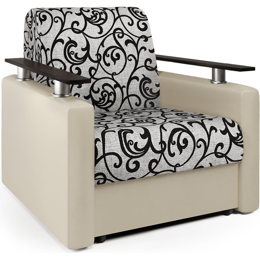 Изображение товара Кресло-кровать Шарм 70 экокожа беж и узоры современное и практичное Изображение товара Кресло-кровать Шарм 70 экокожа беж и узоры современное и практичное