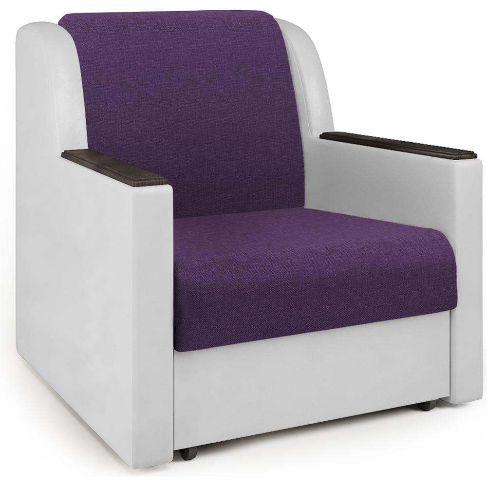 Изображение товара Кресло-кровать Шарм Аккорд Д 60 фиолетовая рогожка и экокожа комфортное спальное место