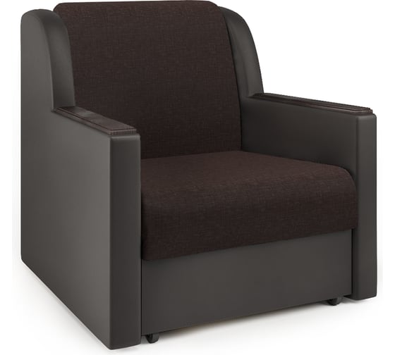 Изображение товара Кресло-кровать Шарм Аккорд Д 80 рогожка шоколад и экокожа шоколад 170522030