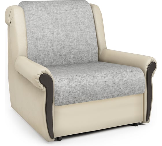 Изображение товара Кресло-кровать Шарм Аккорд М 90 экокожа беж и серый шенилл 170522114