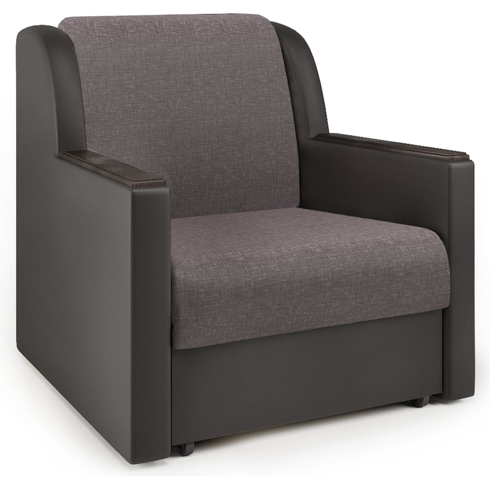 Изображение товара Кресло-кровать Шарм Аккорд Д 60 рогожка и экокожа латте и шоколад