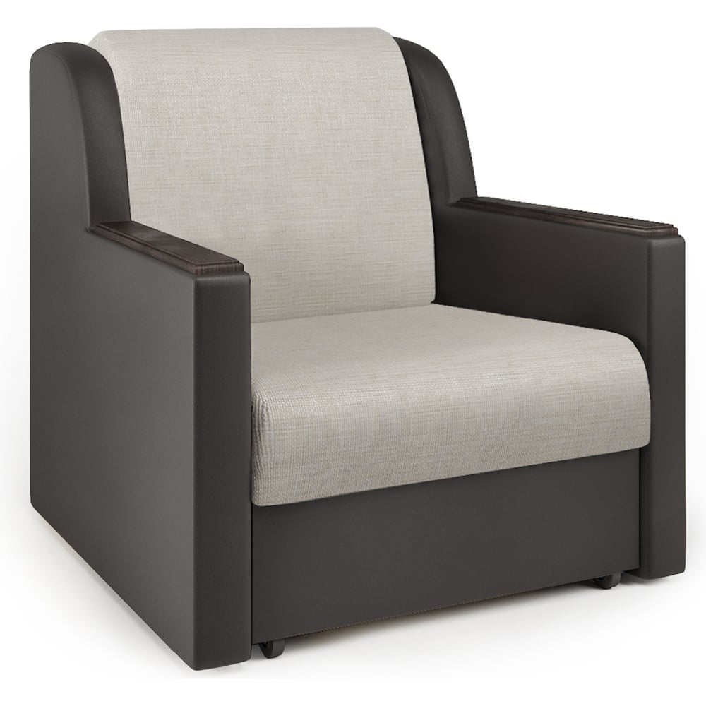 Изображение товара Кресло-кровать Шарм Аккорд Д 60 из экокожи и шенилла с механизмом аккордеон