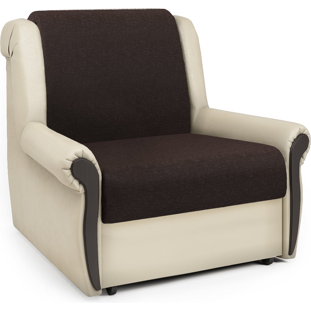 Изображение товара Кресло-кровать Шарм Аккорд М 60 рогожка экокожа шоколад беж, механиз аккордеон