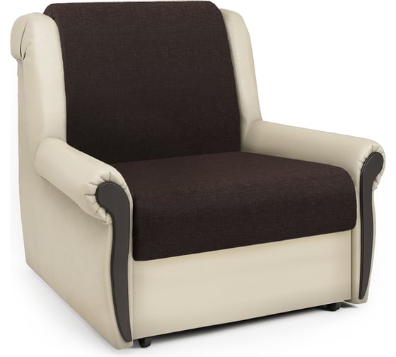 Изображение товара Кресло-кровать Шарм Аккорд М 60 рогожка шоколад и экокожа беж 170522069