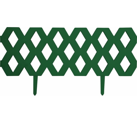 Изображение товара Гибкий декоративный забор Park Ромб L=1.2 м, H=22 см, 2 шт. по 60 см и 4 ножки, темно-зеленый 999137