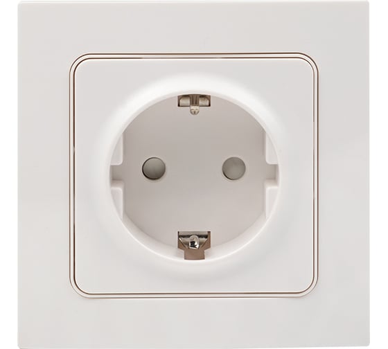 Изображение товара 1-местная розетка EKF PROxima Стокгольм, с заземлением, 16А, белая, с защитными шторками EXR16-028-10