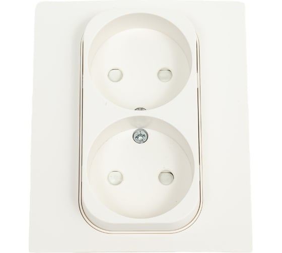 Изображение товара 2-местная розетка EKF PROxima Стокгольм, без заземления, 10А, белая, с защитными шторками EXR10-102-10