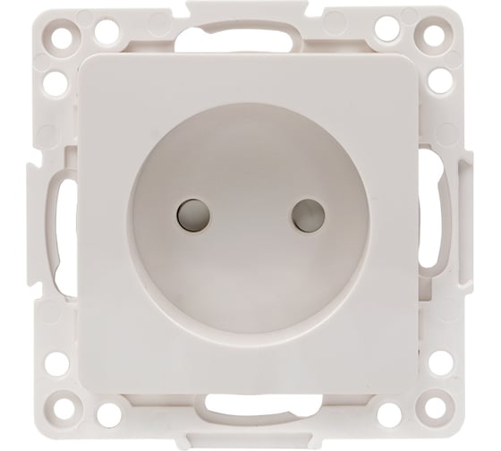 Изображение товара Механизм 1-местной розетки EKF PROxima Стокгольм, без заземления, 10А, белый, с защитными шторками EYR10-022-10