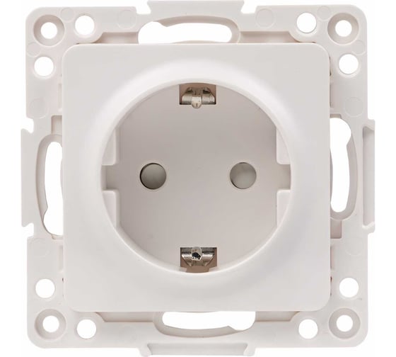 Изображение товара Механизм 1-местной розетки EKF PROxima Стокгольм, с заземлением, 16А, белый, с защитными шторками EYR16-028-10