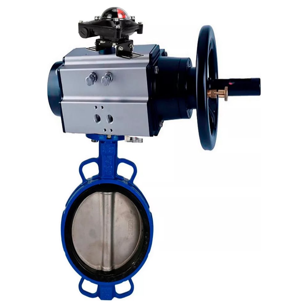 Затвор DN.ru дисковый GGG50-GGG40-EPDM Ду150 Ру16 с пневмоприводом, БКВ D050-21638