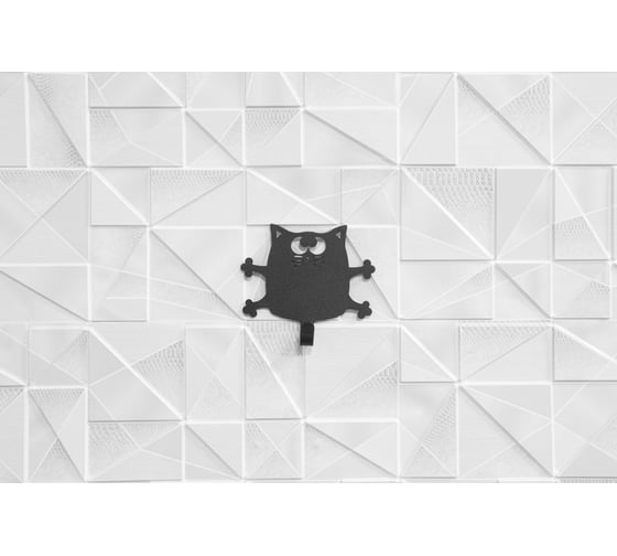 Изображение товара Крючок FORMAT "Кот Кузя" для ванной комнаты, черный (сталь) AFM.HAN.S007