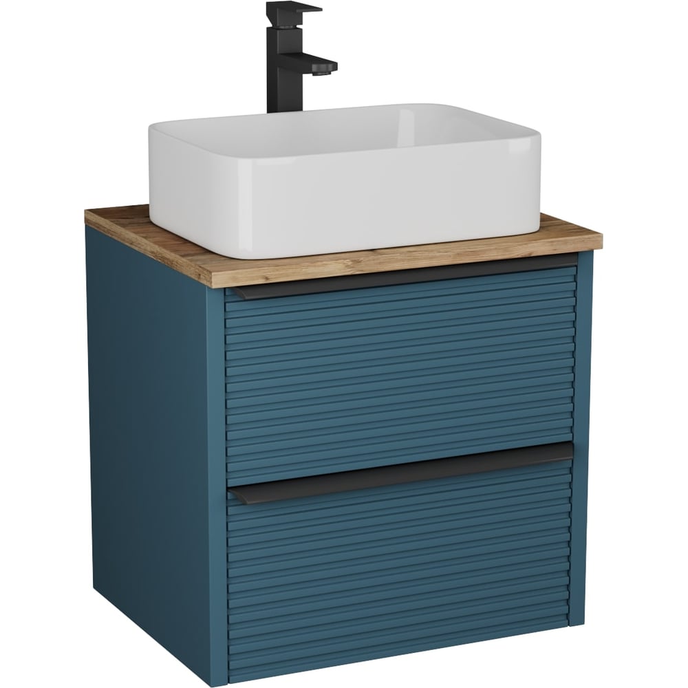 Изображение товара Тумба Veneciana Torno 65 с 2 ящиками для ванной комнаты сине-зеленый мат