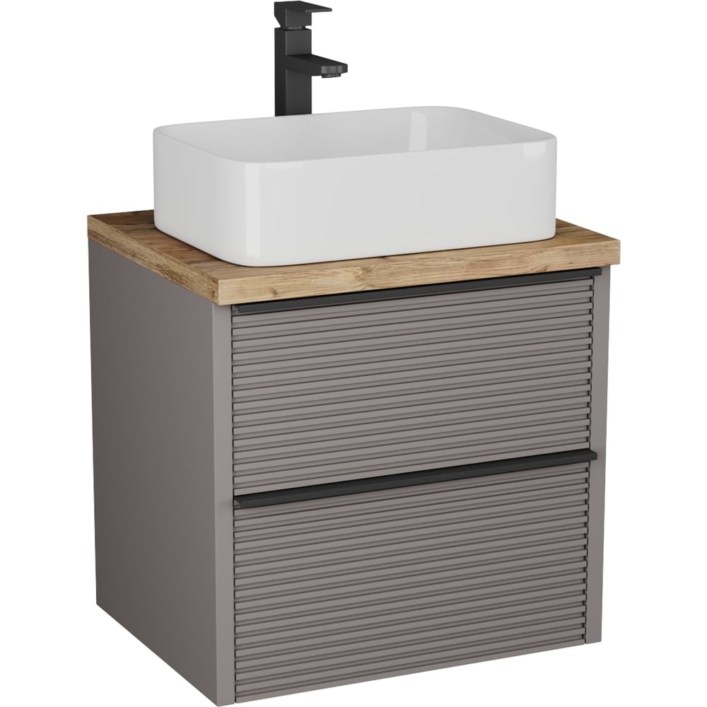 Изображение товара Тумба Veneciana Torno 65 с двумя ящиками капучино матовый элегантная мебель для ванной