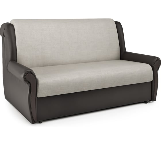 Изображение товара Диван-кровать Шарм Аккорд М 120 экокожа, шоколад и шенилл, бежевый 33070124