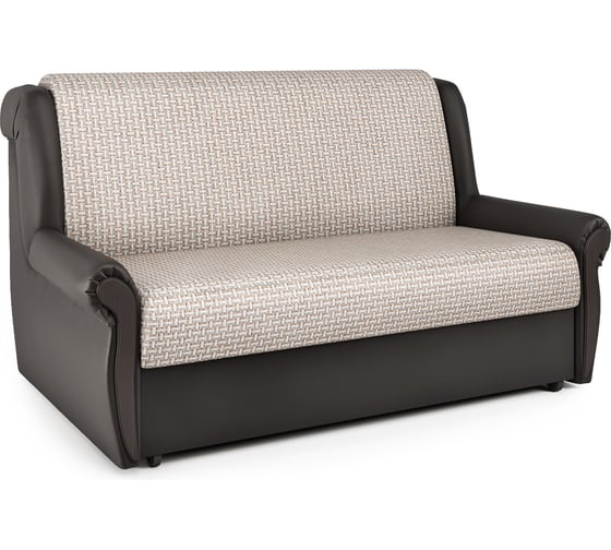 Изображение товара Диван-кровать Шарм Аккорд М 140 Корфу бежевый и экокожа, шоколад 33070020