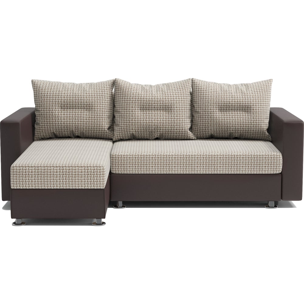 Изображение товара Угловой диван Шарм Ария левый бежевый и шоколадный