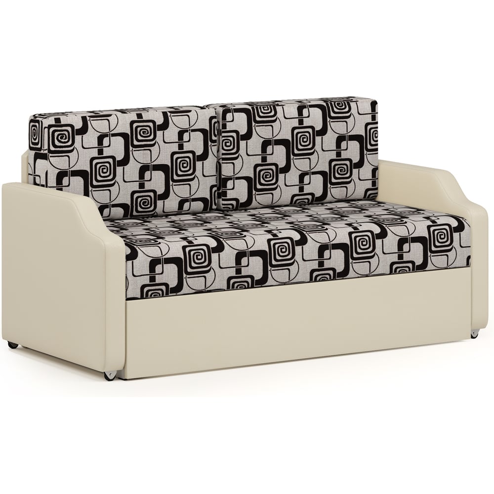 Изображение товара Кушетка Шарм Малыш шенилл, ромб+экокожа, бежевый - современная мебель для отдыха