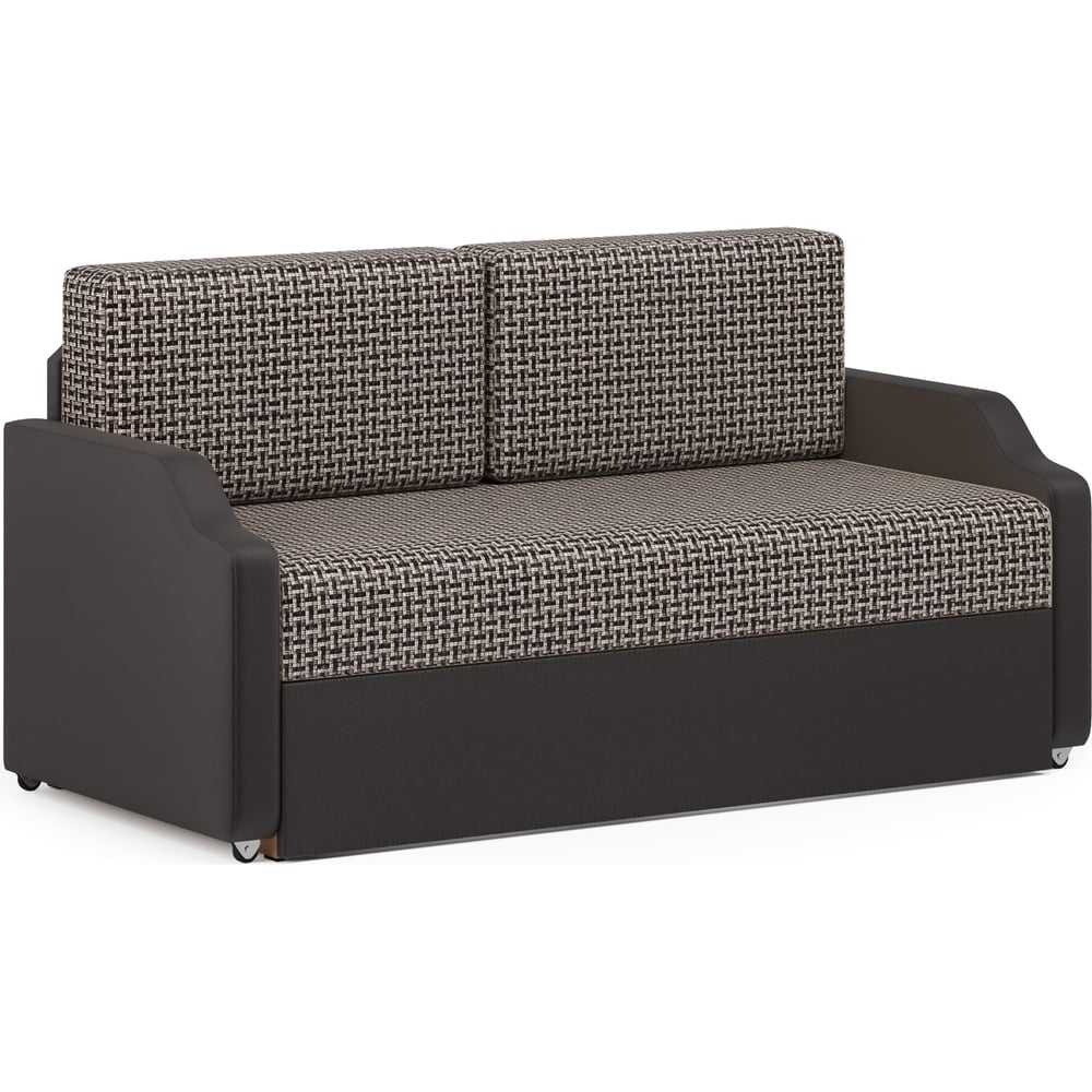 Изображение товара Кушетка Шарм Малыш Корфу коричневый экокожа современная с ящиком для белья и механизмом выкатной тр