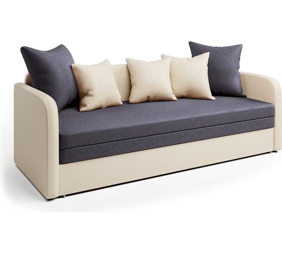 Изображение товара Софа Шарм Трио экокожа, бежевый и серая рогожка 1006013