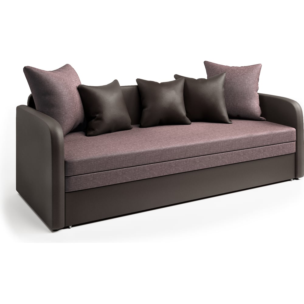 Изображение товара Софа Шарм Трио экокожа, шоколад и латте рогожка 1006018