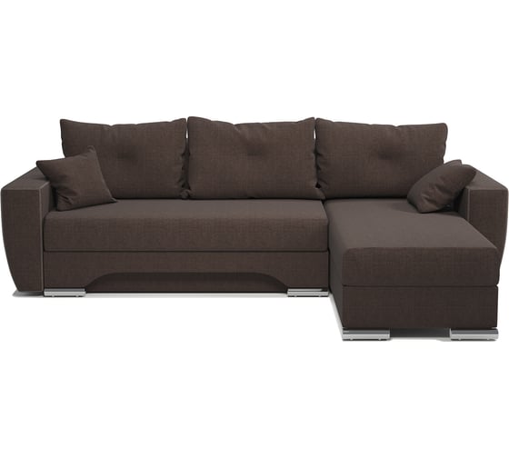 Изображение товара Угловой диван Шарм ЕвроШаг правый, шоколадная рогожка, 170522372