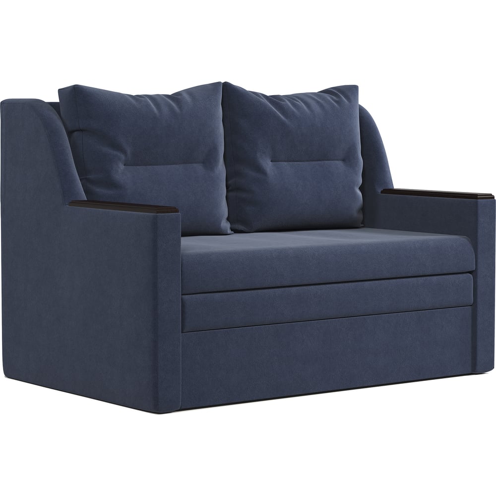 Изображение товара Диван-кровать Шарм Дуэт велюр Ультра миднайт современный механизм французская раскладушка