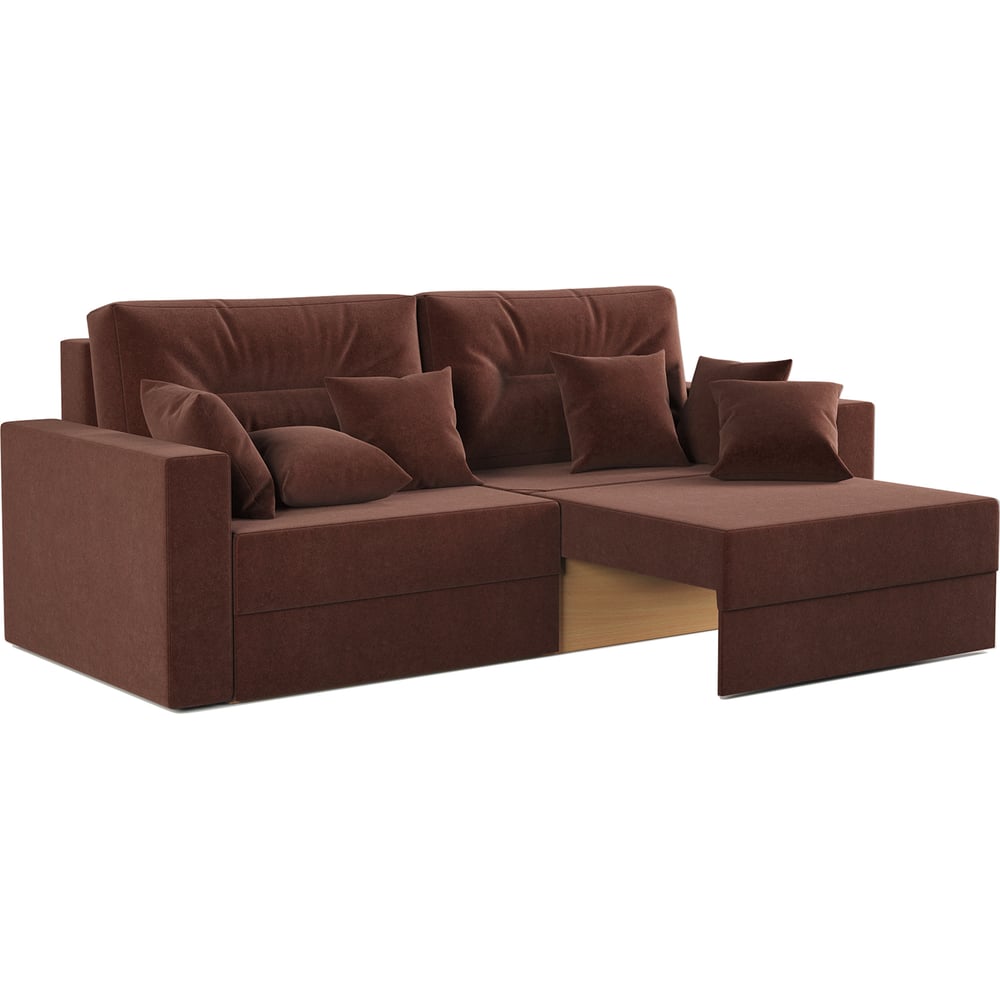 Изображение товара Диван-кровать Шарм Норд велюр, Дрим шоколад цвет шоколадный