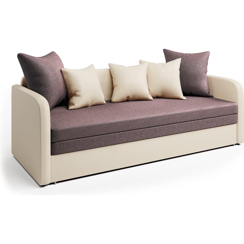 Изображение товара Софа Шарм Трио из экокожи и рогожки, современный дизайн, спальное место