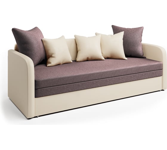 Изображение товара Софа Шарм Трио экокожа, бежевый и латте рогожка 1006015