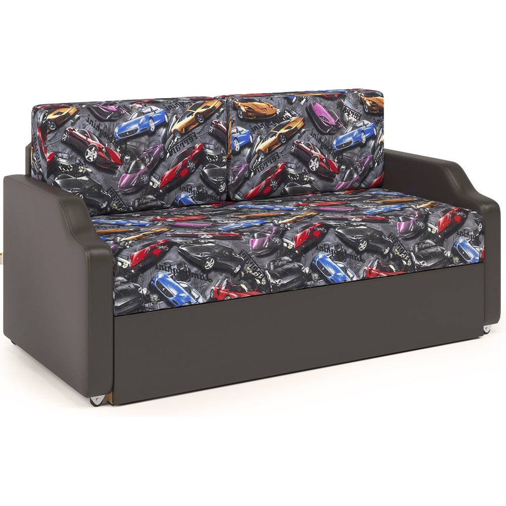 Изображение товара Кушетка Шарм Малыш Машинки и экокожа шоколад 403210078 современная мебель для спальни и гостиной