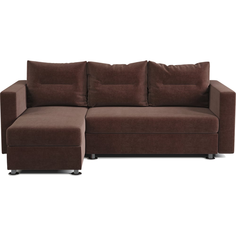 Изображение товара Угловой диван Шарм Ария левый велюр Дрим шоколад moderno