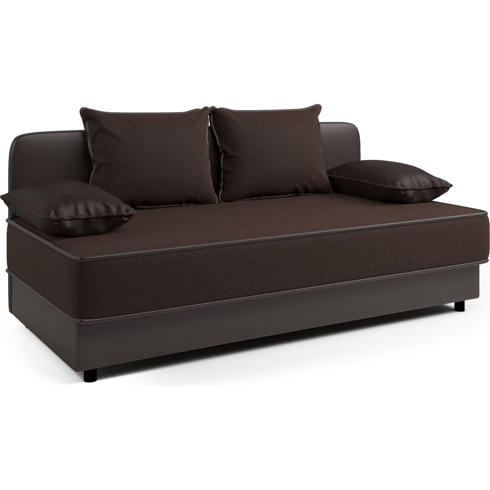 Изображение товара Кушетка Шарм Прима рогожка экокожа шоколад современная для гостиной